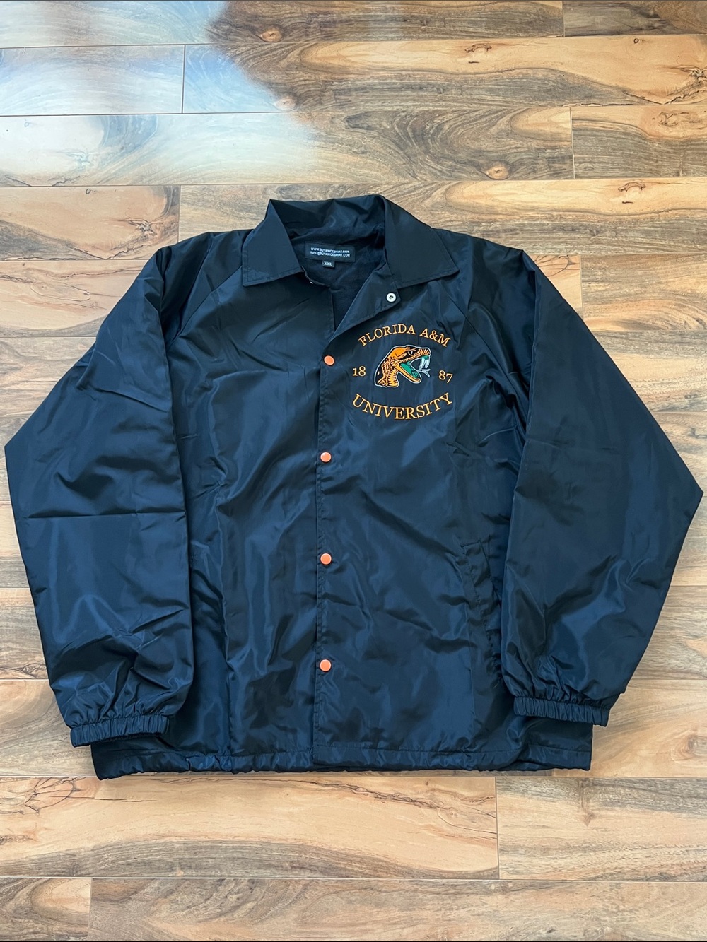 Florida A&M Rattlers Varsity Jacket Men’s 2XL Black Snap Front FAMU Collegewear
